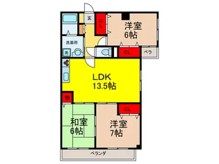 サンフォーレ辰巳【2階】の間取り