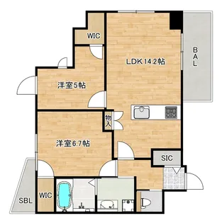 大阪府大阪市阿倍野区三明町1【マンション】の間取り