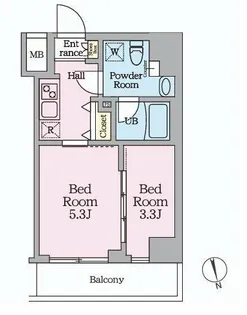HY’s 桜橋 MIRAIS【2階】の間取り