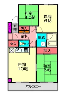 花咲第一マンション【3階】の間取り