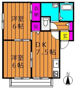 サンクオーレII【2階】の間取り