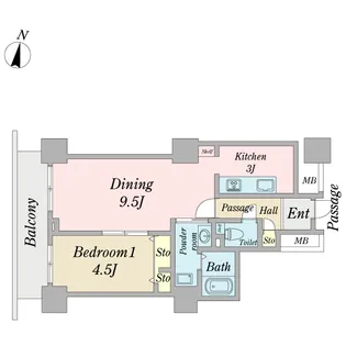 天王洲ビュータワー(SA借上)【19階】の間取り