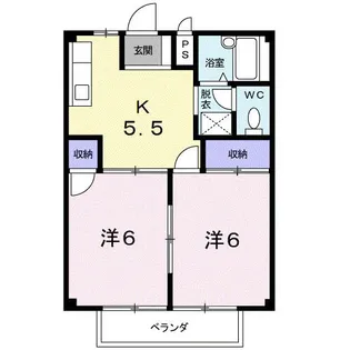 コーポウィンフィールドB棟【2階】の間取り