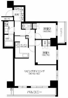 ザ・パークハウス 新宿タワー【14階】の間取り