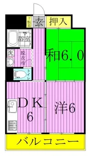 山口マンション【7階】の間取り