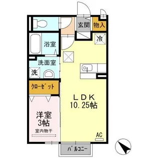 ジェネス 南佐賀【1階】の間取り