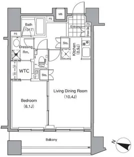 パークハビオ赤坂氷川町【5階】の間取り
