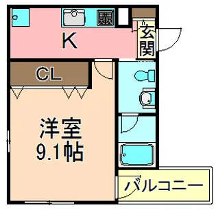アールデココ東向島【1階】の間取り
