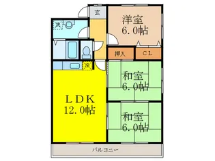 パークサイドマンション【2階】の間取り