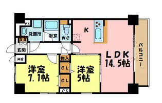 愛知県名古屋市中区新栄1【マンション】の間取り