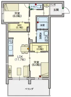 (シニア限定)コンフォートレジデンス武蔵浦和【1階】の間取り