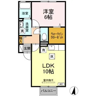 アンビックス利府 伍番館【1階】の間取り