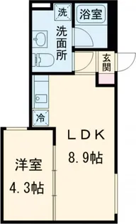 CASA PIAZZA 目黒大岡山【1階】の間取り