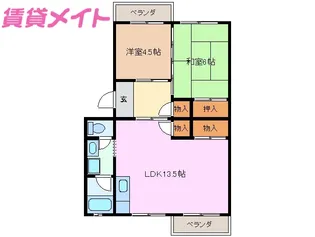 スカイラーク中村【1階】の間取り