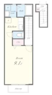 ドゥムールストレチア【2階】の間取り