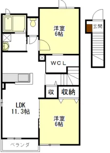 サニースクエア【2階】の間取り