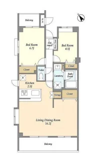 根岸旭台フーガ【3階】の間取り