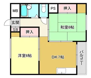 野里ハイツ【4階】の間取り