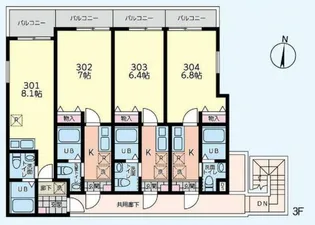 フォレスト南多摩【3階】の間取り