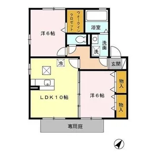 ラフィーネ三城【1階】の間取り
