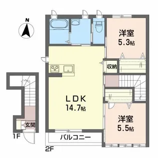 シャーメゾン富久山【2階】の間取り