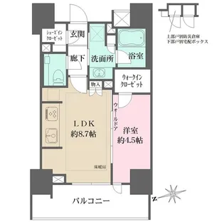 ザ・パークハウス品川荏原中延【9階】の間取り