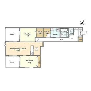 エスパシオ六条【1階】の間取り