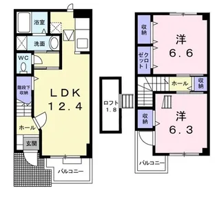ネオハイムB【1階】の間取り