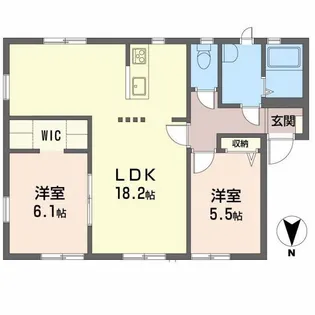 ラフォーレ野出A【1階】の間取り