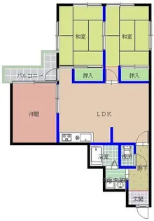 レジデンス西大久保【2階】の間取り