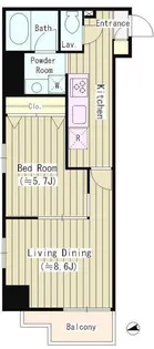 ルミナス神楽坂【5階】の間取り