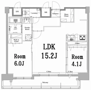 エンクレスト天神LARK【14階】の間取り
