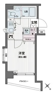 エコロジー都立大学レジデンス【4階】の間取り