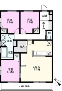 シャノワール三郷【3階】の間取り