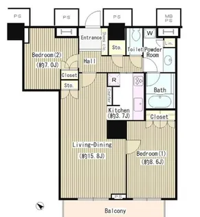 THE TOKYO TOWERS シータワー【44階】の間取り