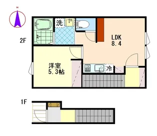 林ノ杜350米沢駅前【2階】の間取り