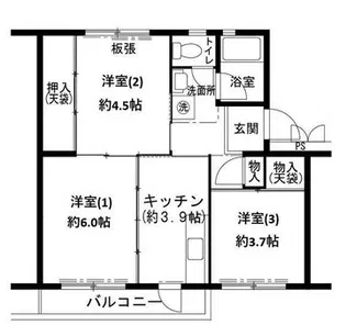 ビレッジハウス志染15号棟【1階】の間取り