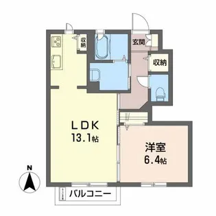 プライムタウン B【1階】の間取り