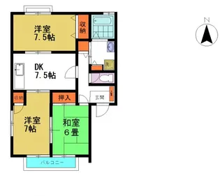 メゾン友&愛【1階】の間取り