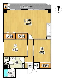 みちのくコーポ【6階】の間取り