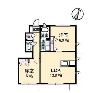 シャーメゾン中之庄【1階】の間取り