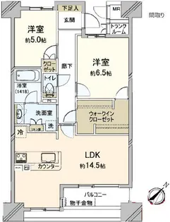 D’ クラディア横浜マークス【3階】の間取り
