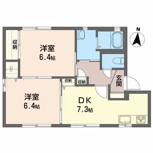アメニティ朝倉 B棟【1階】の間取り