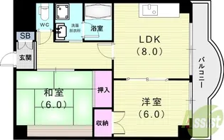 ドリーム寺池【2階】の間取り