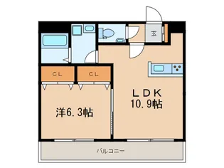 シュエット上野毛【1階】の間取り