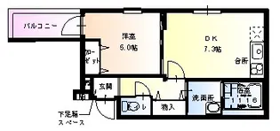 フジパレス大宮【1階】の間取り