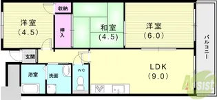 上高丸コーポラス【5階】の間取り