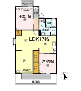 グランディール上久保 B棟【1階】の間取り