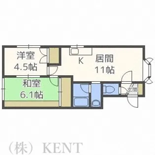 メゾンド八軒【1階】の間取り