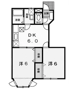 ローズ・フルール【1階】の間取り